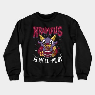 Krampus is my Co-Pilot - Creepy Cute Children's Book Christmas Monster Crewneck Sweatshirt